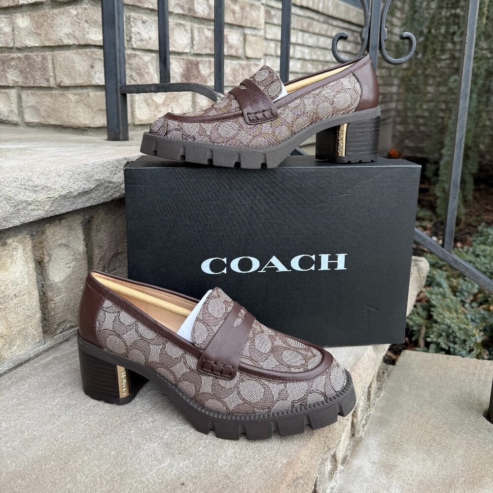 COACH CORA LOAFER 8 Women's Slip On Shoe Brown Retro Cottagecore Monogram New